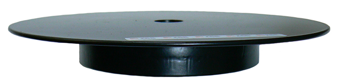 Black powdercoated magnetic base, 180mm diameter, 16.5mm hole