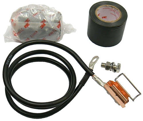 Ground earthing kit for 1/2" super flexible helical shielded coaxial cable, ZCG1250SF - includes mastic amalgamating tape and PVC tape waterproofing