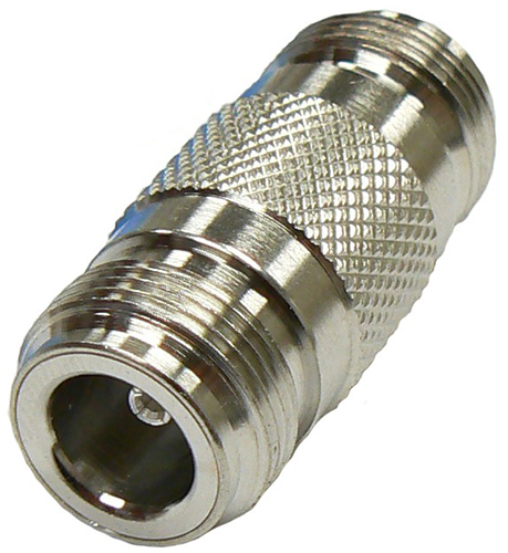 N-type female to N-type female low PIM straight intra-series adaptor, DC-11 GHz, 50 Ohms - tri-metal plated