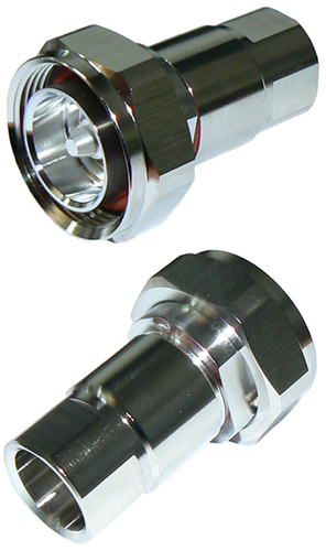 Low PIM 7/16" DIN male connector for 1/2" corrugated shielded, foam dielectric coaxial cable, ZCG1250, DC-3 GHz, 50 Ohms - tri-metal plated