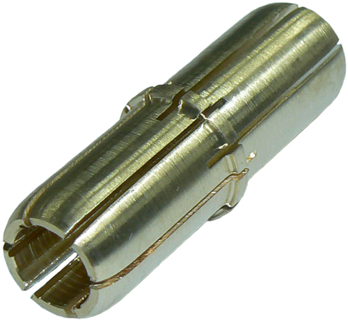 1-5/8" EIA unflanged joining bullet, polished brass - 50mm