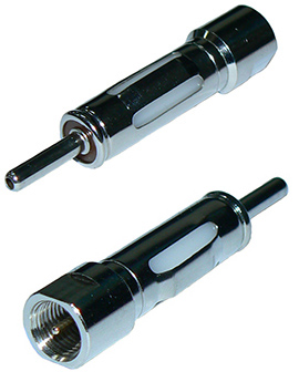 Car radio male to FME male straight inter-series adaptor, DC-500 MHz, 50 Ohms - nickel plated