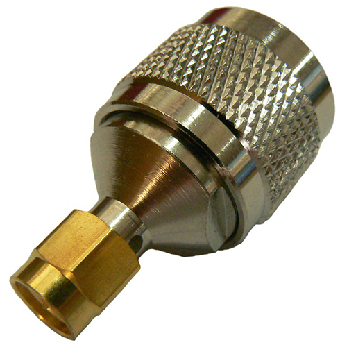 SMA male to N-type male straight inter-series adaptor, DC-11 GHz, 50 Ohms - gold plated and nickel plated