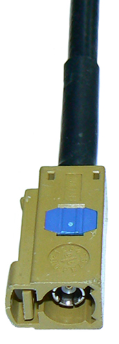 Fakra SMB female, solder pin, crimp connector for RG58 coaxial cables, DC-6 GHz, 50 Ohms - Curry Yellow, code K - SDARS Satellite