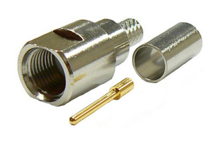 FME male crimp connector for MIL-SPEC RG58 coaxial cables, DC-2 GHz, 50 Ohms - nickel plated