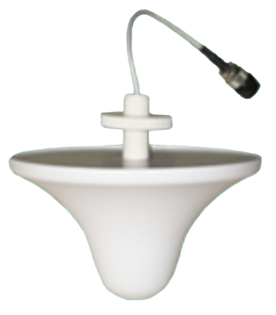 VHF omni dome ceiling antenna, 145-152 MHz, N-type female, 50W, 2.5 dBi - 180 mm dia.