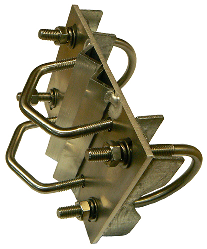 Right-angle circular polarised Yagi antenna medium duty clamp, aluminium - suits 30-50mm pole, 25mm RHS square boom/tube