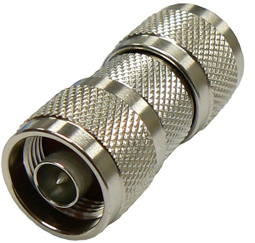 N-type male to N-type male intra-series straight adaptor, DC-11 GHz, 50 Ohms - tri-metal plated