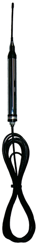 Ground independent all-black elevated feed UHF antenna, no spring, 400-520 MHz, 50W, UHF male PL259, 5m cable, 2.1 dBi - 350mm