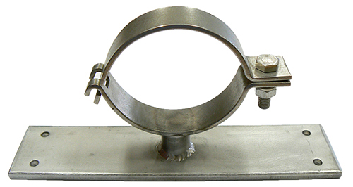 Stand-off wall mount bracket, 304 stainless steel - 30mm stand-off, suits dia. 70-80mm pole - 220mm x 50mm x 110mm