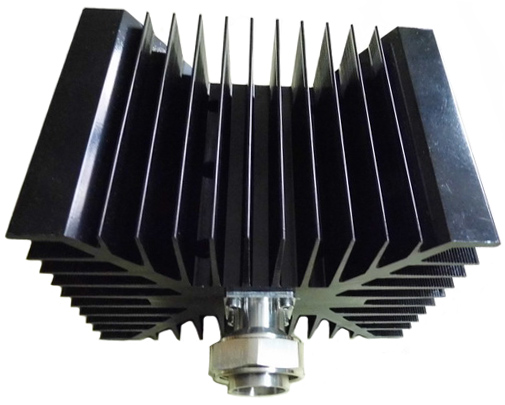 30 Watt 7/16" DIN male terminated dummy load, DC-3 GHz, 50 Ohms, square heatsink - 126mm x 42mm x 120mm