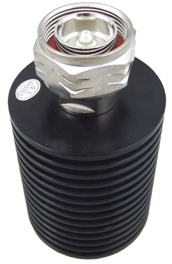 50 Watt 7/16" DIN male dummy load, large heatsink, DC-3 GHz, 50 Ohms - 97.5mm x 59mm dia.