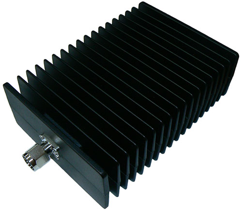 200 Watt N-type male dummy load, large heatsink, DC-3 GHz, 50 Ohms - 226mm x 142mm x 64mm