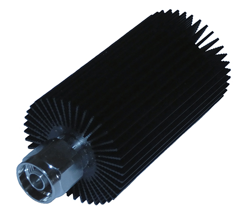 50 Watt N-type male terminated dummy load, DC-3 GHz, 50 Ohms, round heatsink - 105mm x 50mm dia.