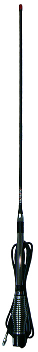 Ground independent heavy-duty UHF elevated feed whip antenna, 450-470 MHz, 50W, UHF male PL259, 4.5m cable, 6.2 dBi - 950mm