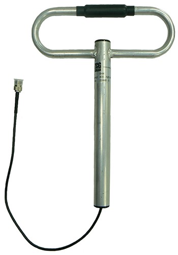 Black finish broadband UHF sidemount dipole, Alpine/snow region, 400-520 MHz, 250W, N-type female, 500mm cable, 0 dBd - 290mm