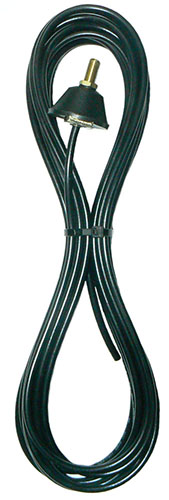 10 metre RG58A/U cable mount base, Black OB base, 5/16"-26 brass male thread, no connector supplied
