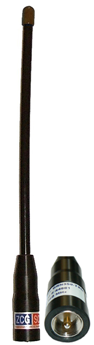 Ground independent UHF flexible halfwave whip, 420-440 MHz, 50W, UHF male, 4 dBi - 350mm