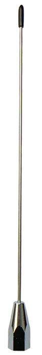 UHF tapered whip, 304 stainless steel, 300-400 MHz, field trim, 5/16"-26 brass thread, 50W, 2.1 dBi - 350mm