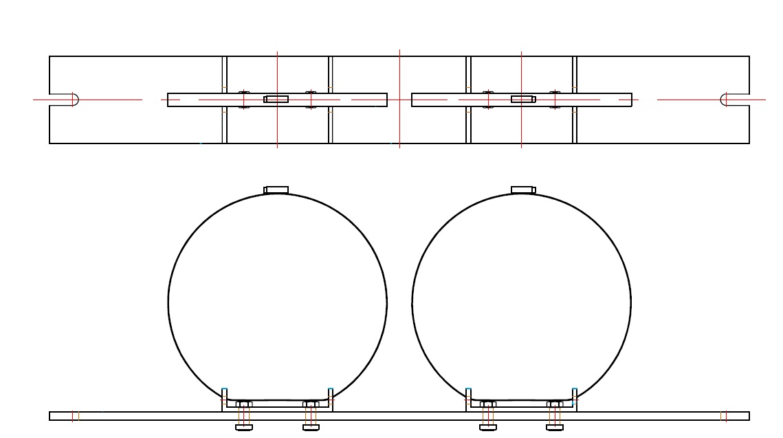 19" rack bracket assembly for ZCG VHF/Airband cavity filters, side-by-side mounting - 180-225mm O.D. filter compability