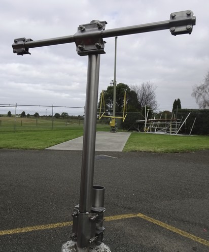 T-Piece mount clamp, 304 stainless steel - mast 20-50mm dia.