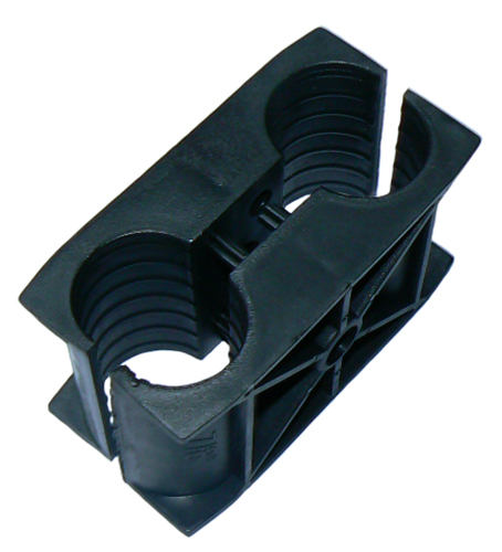Pack of 10 PVC click on double-sided 7/8" cable clamps for 7/8" corrugated shielded, foam dielectric coaxial cable, ZCG7850 - no mounting included