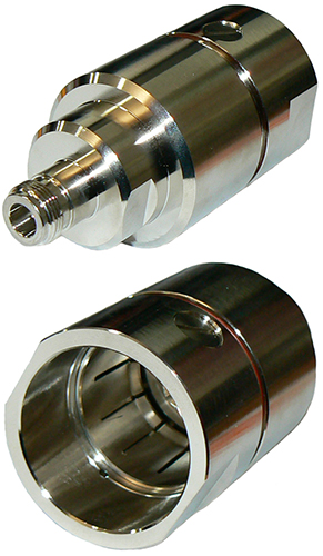 N-type female jack for 1-1/4" corrugated cable, connector glue required