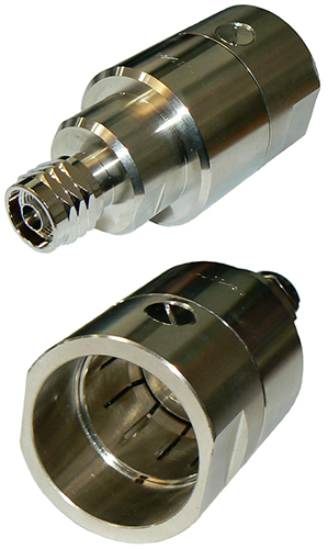 N-type male clamp connector for 1-1/4" corrugated cable, DC-11 GHz, 50 Ohms - connector glue required