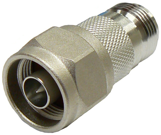 N-type male to N-type female intra-series coaxial adaptor, DC-11 GHz, 50 Ohms - tri-metal plated