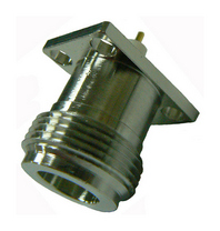 N-type female flange mount receptacle, suits PCB's - tri-metal plated