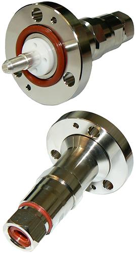 7/8" EIA flange connector for 1/2" super flexible foam dielectric helical coaxial cable, ZCG1250SF, DC-3.7GHz, 50 Ohms - nickel plated