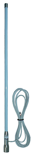 Broadband 5G, 4G LTE + 4G marine cellular antenna, 700-3700 MHz, 10W, SMA male, 5m white RG58 low loss, 2.1 dBi - 750mm