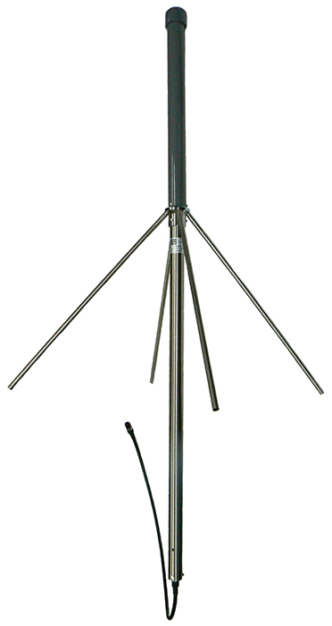 Broadband VHF Air Band monocone, 304 stainless steel, 118-137 MHz, 500W, N-type female, 1.0m cable, 0 dBd - 1.54m