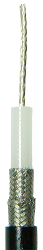 RG214/U double braid shielded, solid PE dielectric, 7 strand coaxial cable, DC-6 GHz, 50 Ohms - 100m roll
