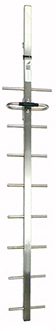 UHF/ISM 9 element square boom Yagi, stainless steel, 870-930 MHz, 50W, N-type female, 250mm cable, 11.5 dBd - 970mm