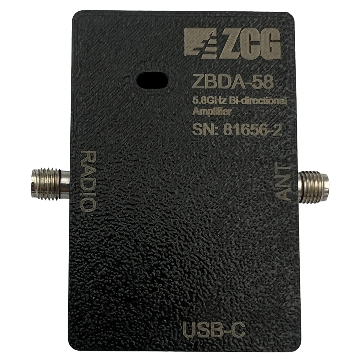 Compact 5.8 GHz 'drone extender' Bi-directional amplifier, SMA female input/output, 2 Watt, Receiver transmitter kit, USB-C power - includes enclosure