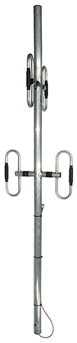 Low PIM omnidirectional broadband UHF binary dipole array antenna, aluminium, 400-520 MHz, 500W, 4.3-10 female, 1m cable, 3 dBd - 2.0m